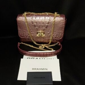 BRAHMIN ROSA Croc-Embossed Crossbody